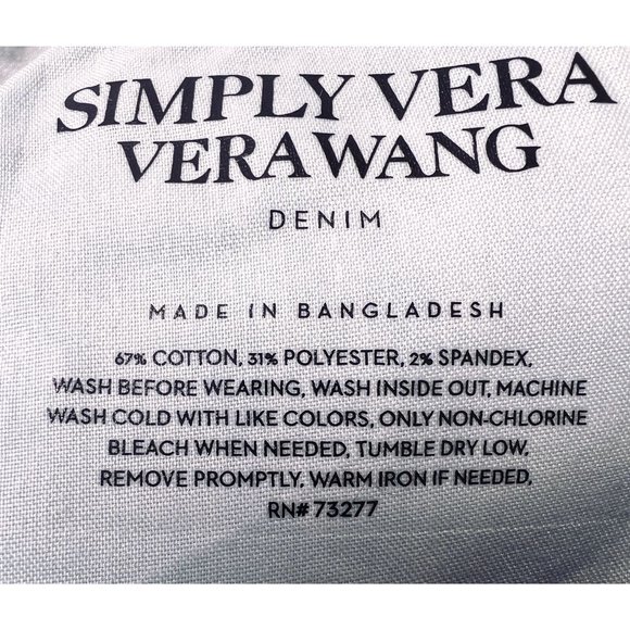 SOLD Simply Vera Vera Wang Womens Power Stretch High Waisted Skinny Jeans Sz 10 - Picture 8 of 9